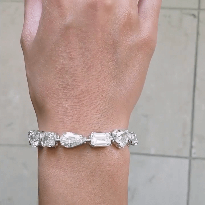 Multi Shaped White Sapphire Bracelet