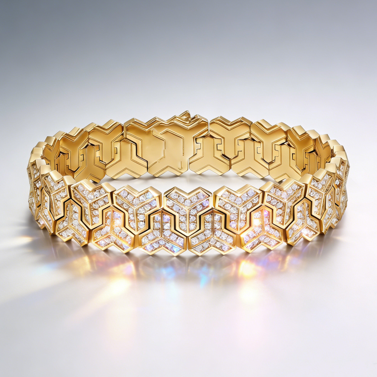 14MM 18ctw Round Cut Allover Set Double Row Armor Men's Bracelet