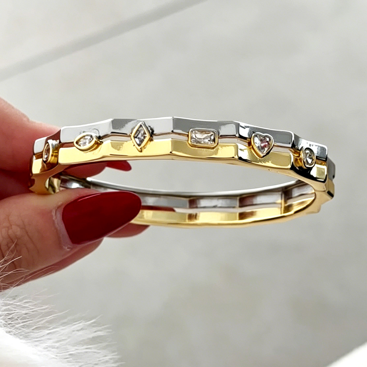 3.5ctw Bezel Set Multi-cut White Sapphire Men's Bangle