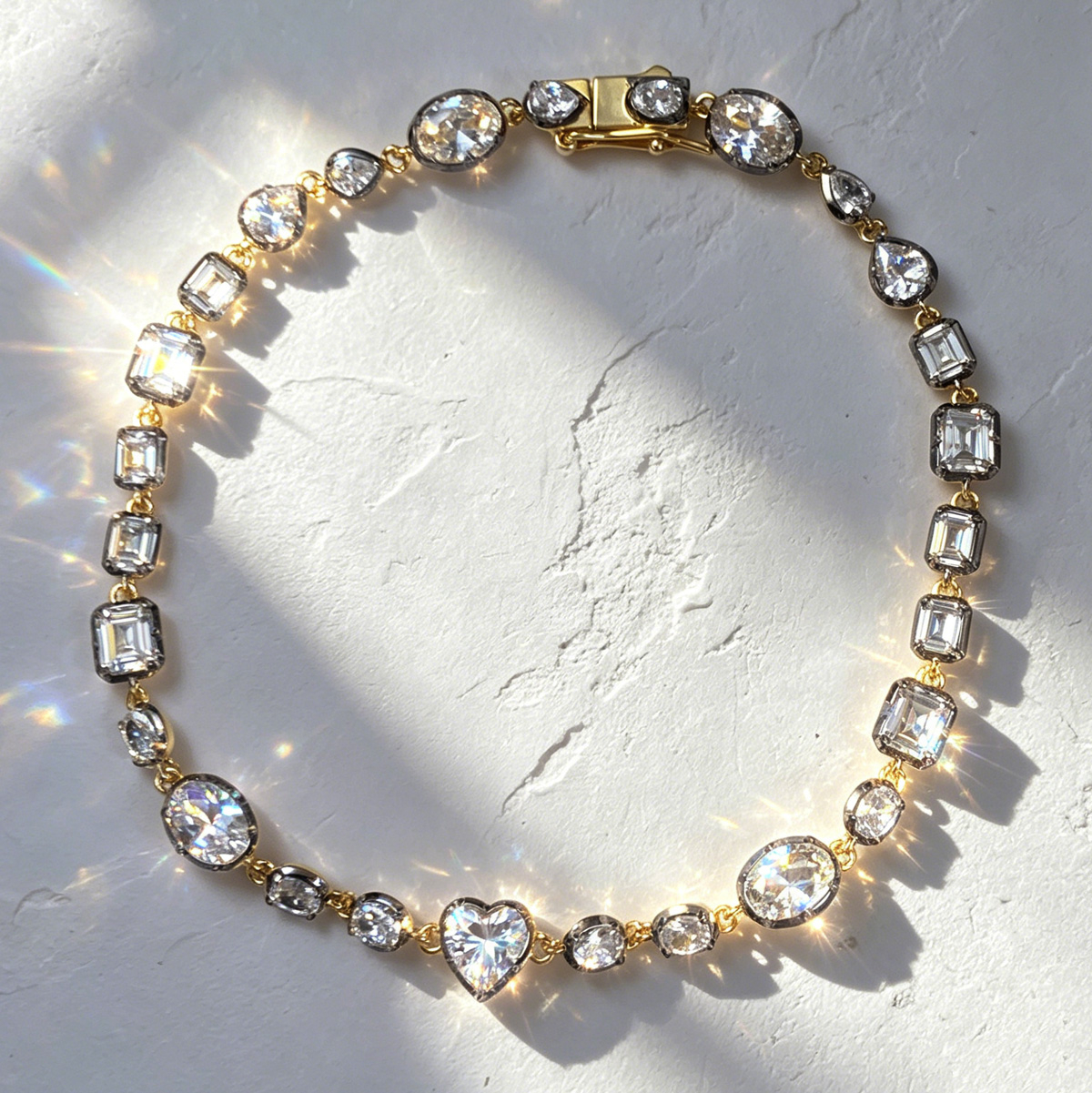 12ctw Multi-cut White Sapphire Vintage Style Bracelet