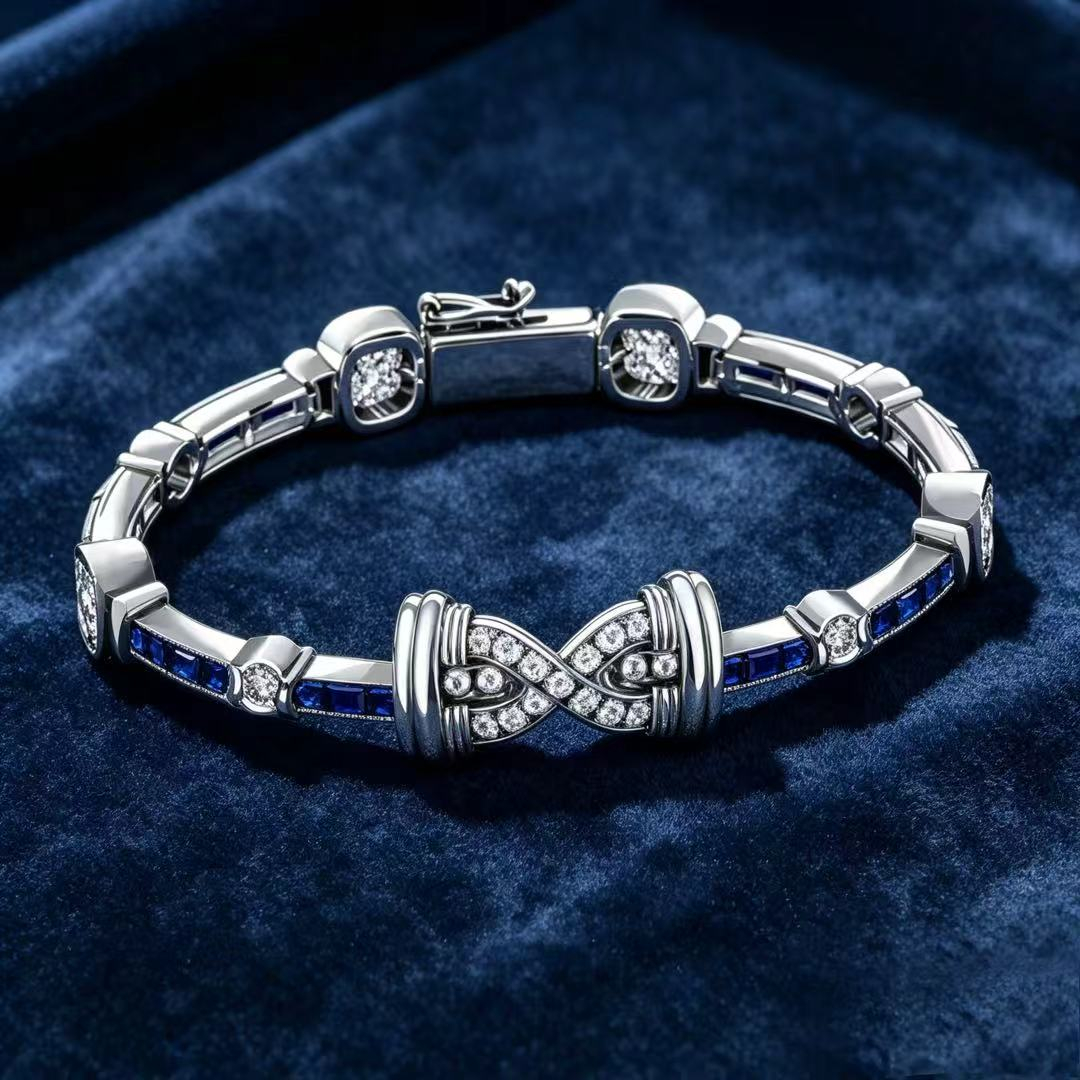 10 Ctw Multi-color Gemstone Radiant Cut Infinity Bracelet