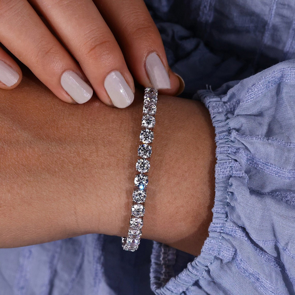 18ctw Round Cut White Sapphire Classic Tennis Bracelet